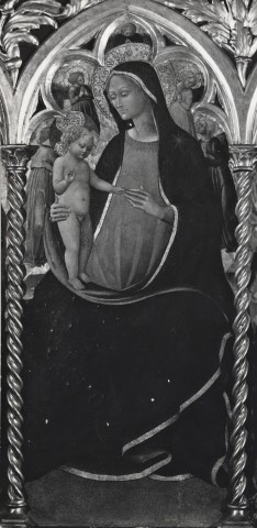 Anonimo — Bartolomeo di Tommaso - sec. XV - Madonna con Bambino in trono e angeli — particolare